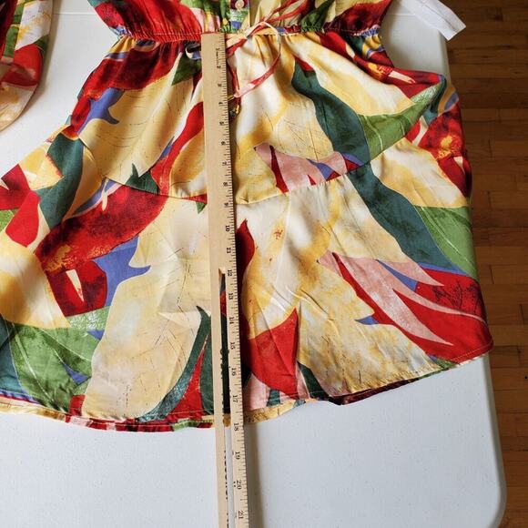 Live 4 Truth A-Line Mini Dress Vibrant Floral Puff Sleeve NEW Party Tropical - Picture 12 of 16